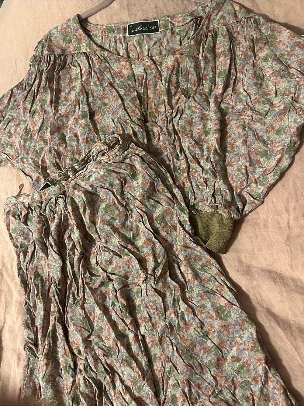 Euro Vintage Pink Floral Skirt Set